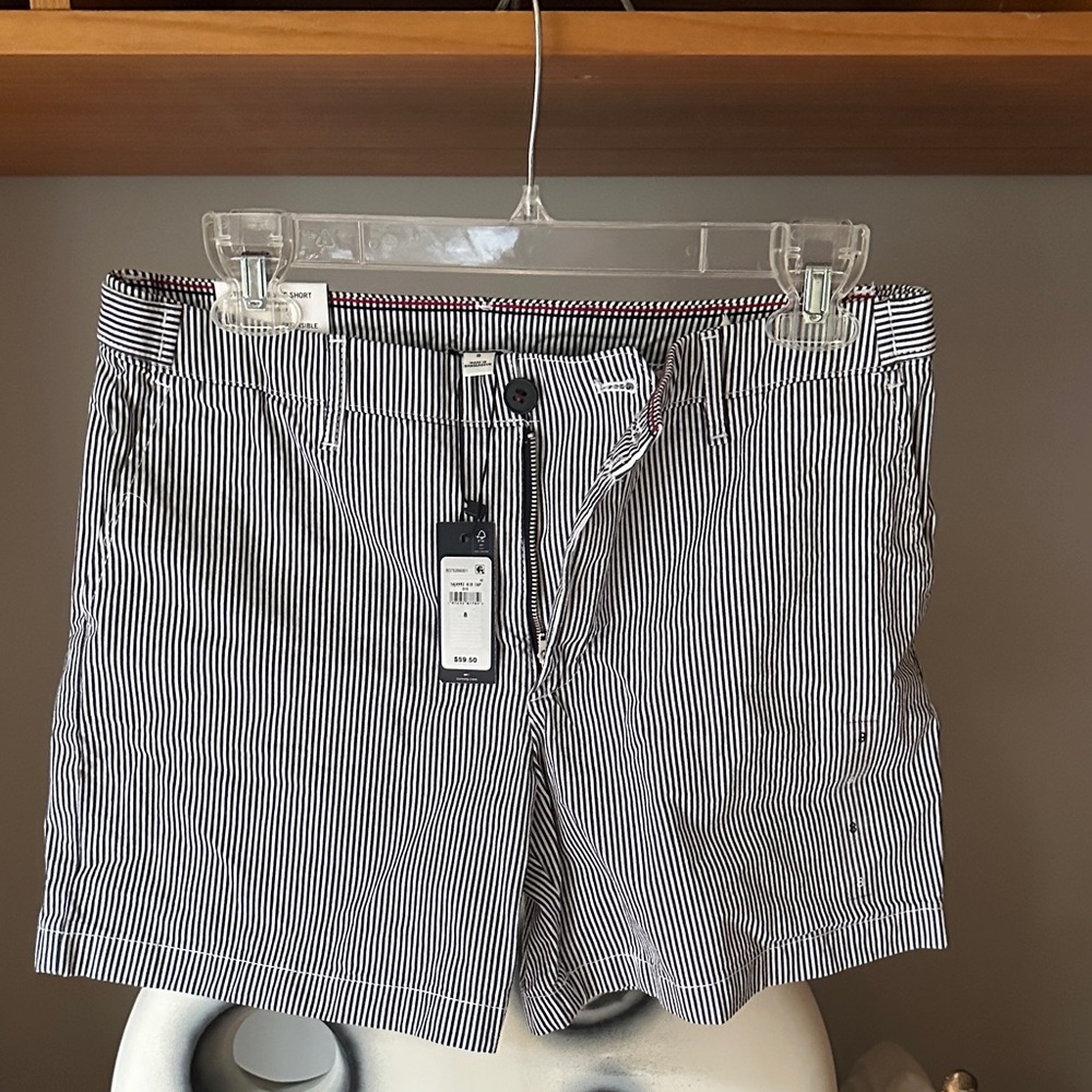 Tommy Hilfiger Black and White Striped Women Shorts